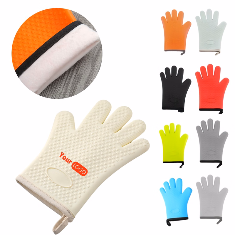 Silicone Five-finger Thickened Heat-resistant Gloves
