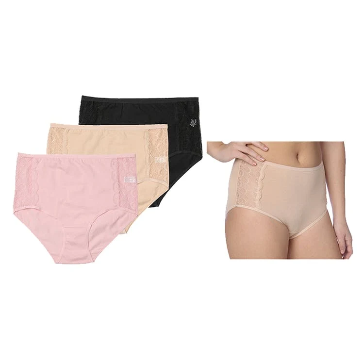 Women's Full-Cut Briefs - 3 Colors Size 5-7 Cotton/Spandex 1