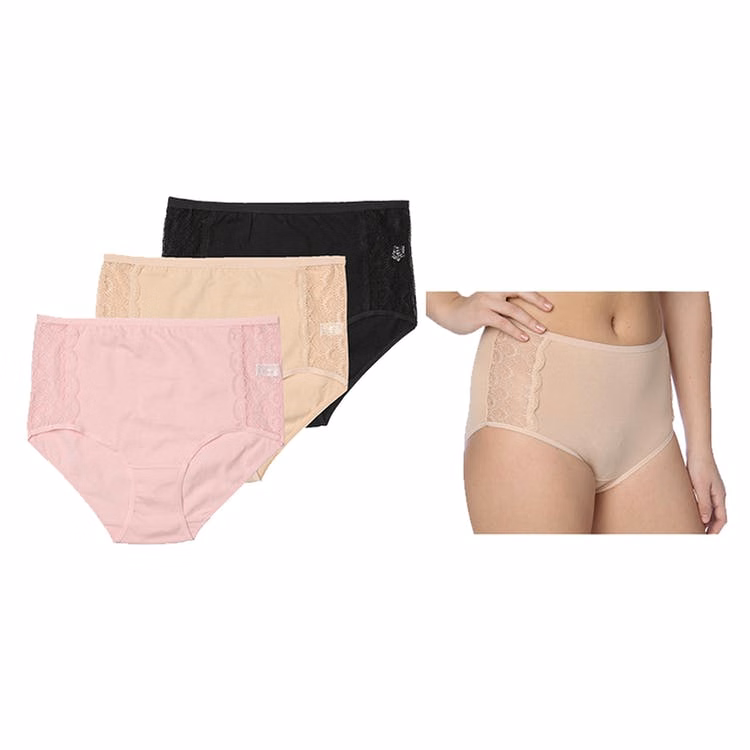 Women's Full-Cut Briefs - 3 Colors Size 5-7 Cotton/Spandex