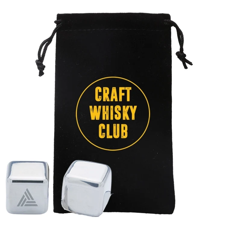 2pc Whiskey Cubes + Imprinted Pouch 1