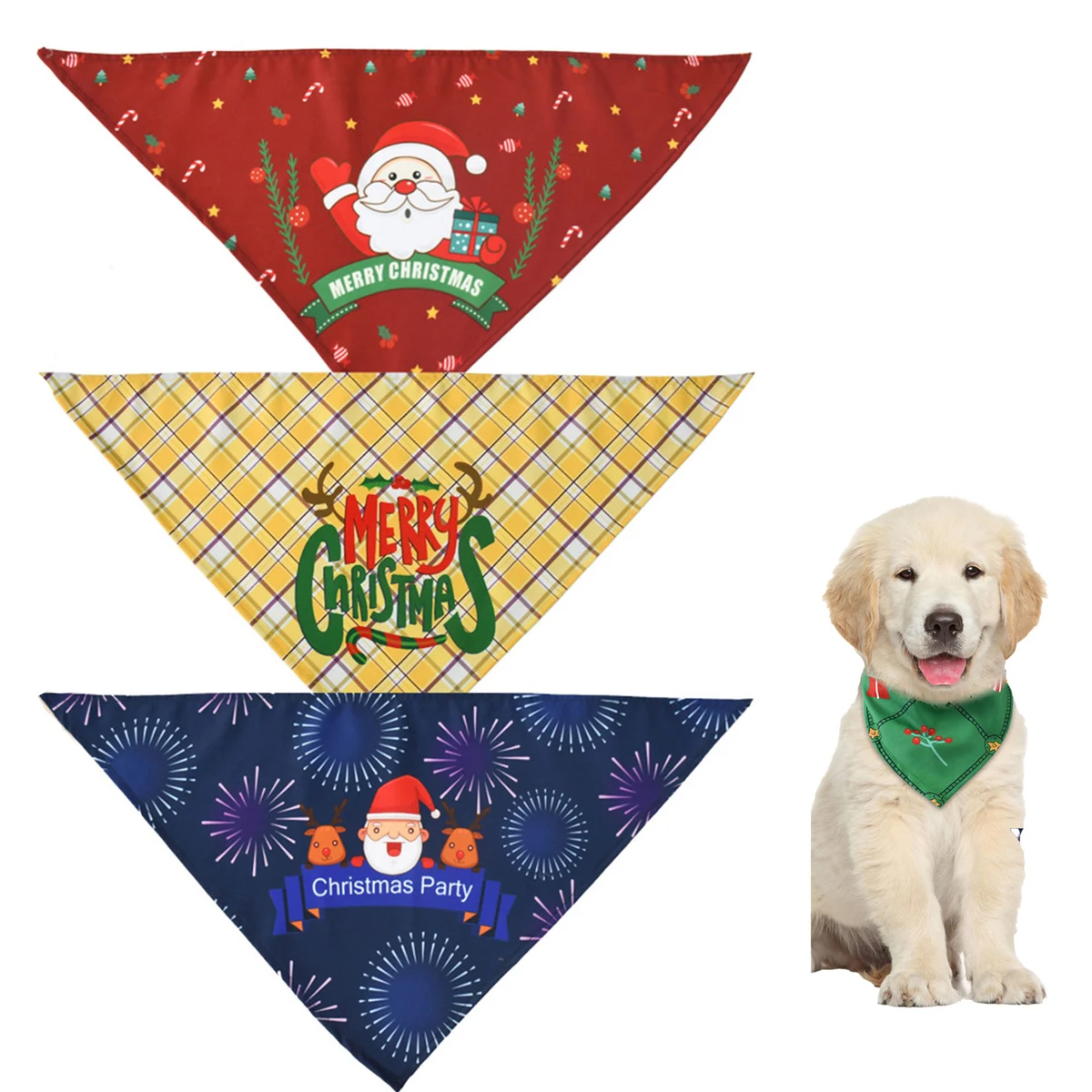 Christmas Dog Pet Scarf 1