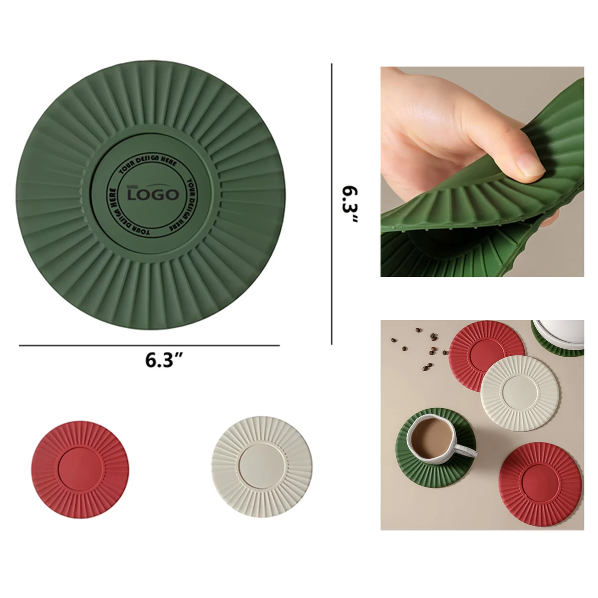 Safe and Functional Food Grade Heat Resistant Silicone Non - Slip Coaster 1