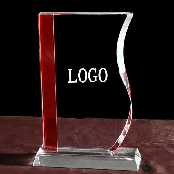Red Line S shape Crystal Award Trophy 1