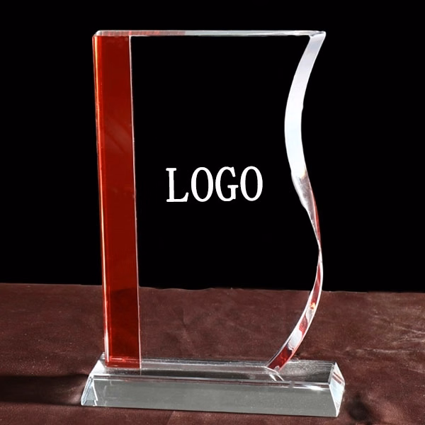 Red Line S shape Crystal Award Trophy