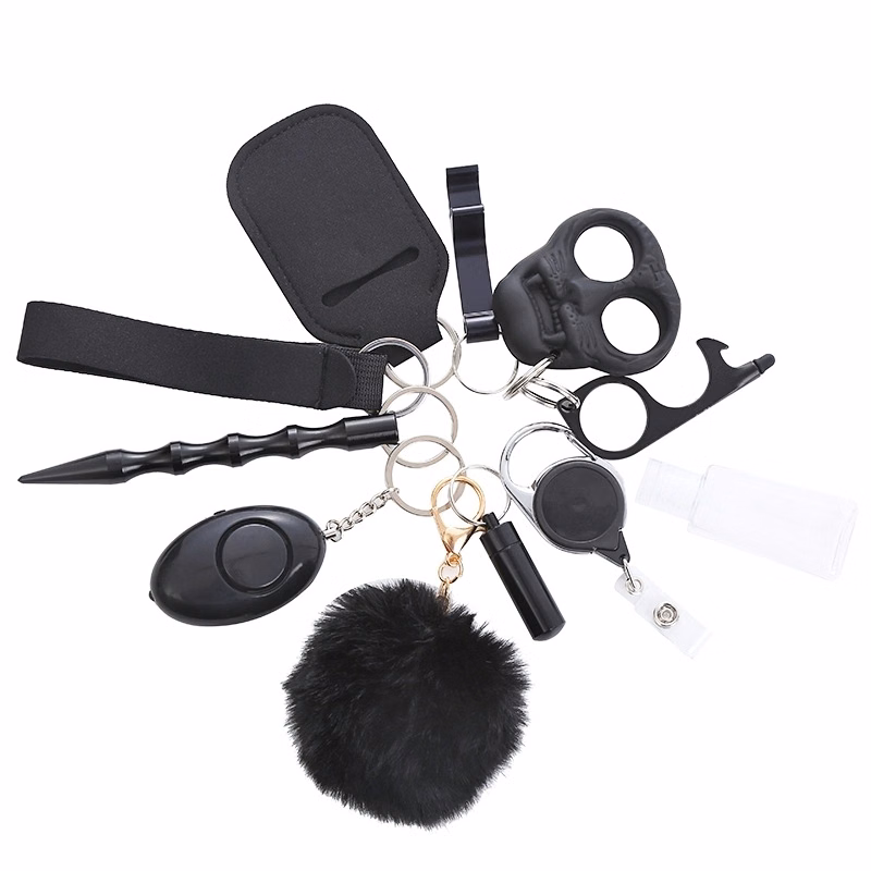 Safety Keychain Set for Woman with Personal Alarm