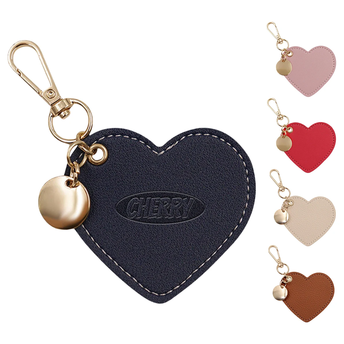 PU Leather Heart Keychain 1