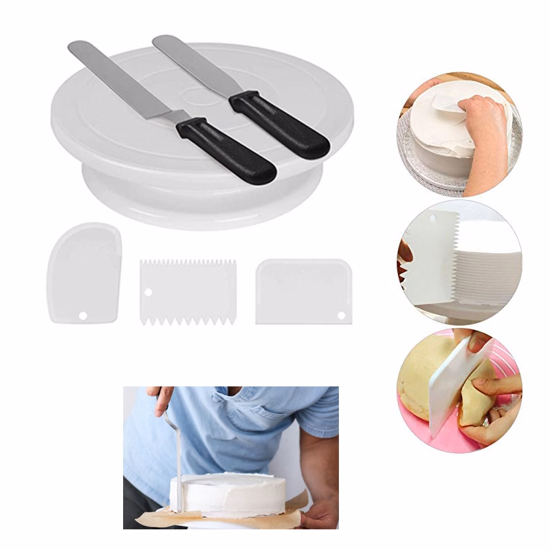 11" Decorating Cake Turntable Revolving Rotating Cake Stand Set