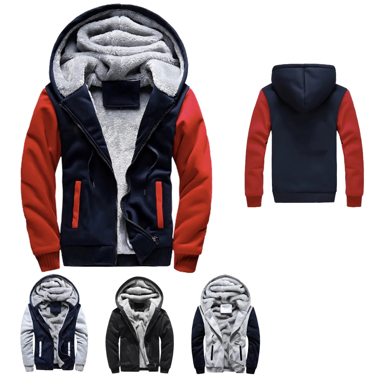 Men's Winter Pullover Thermal Fleece Hoodies, custom hoodie or sweatshirt with logo imprint 1