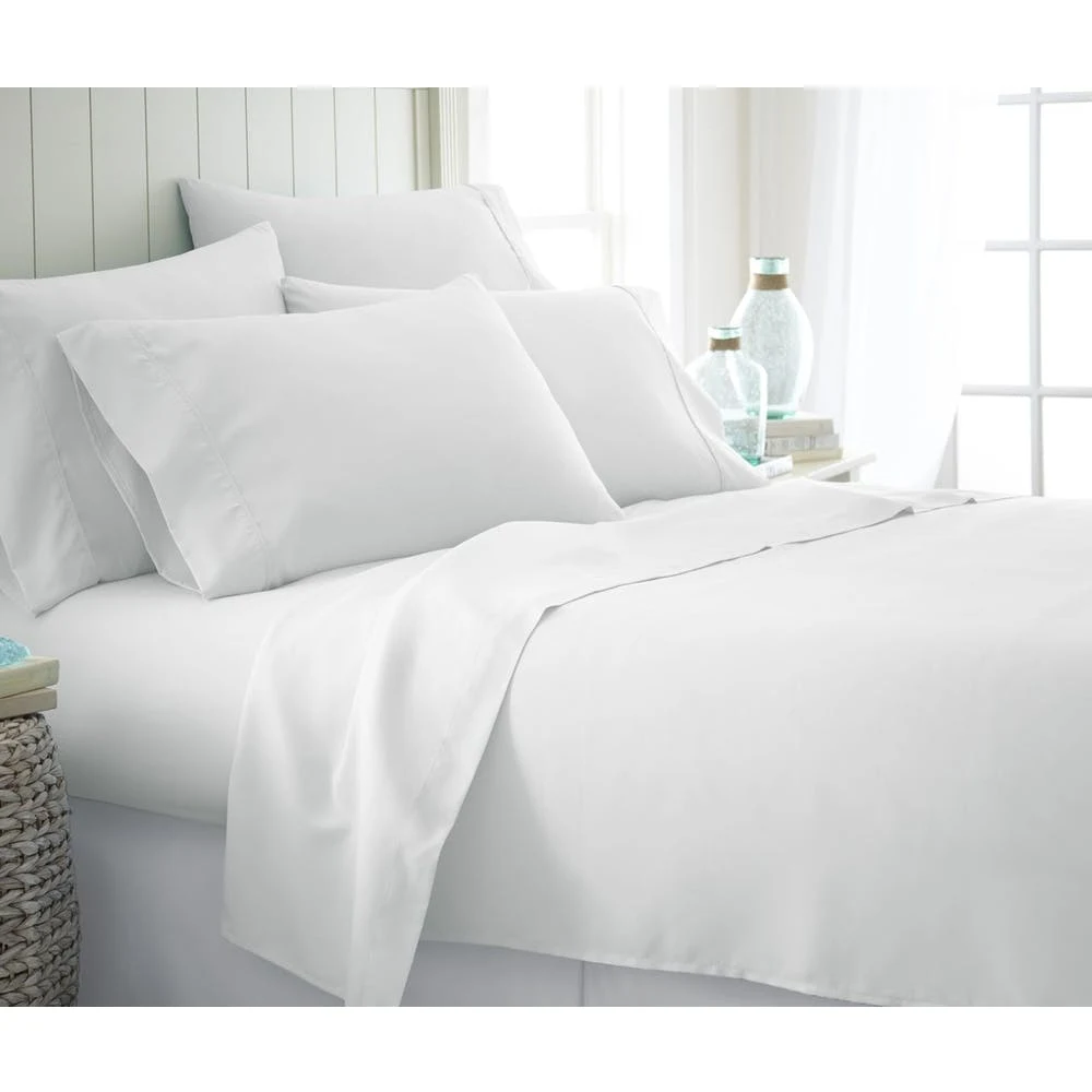 Microfiber Bed Sheets - White Twin XL 4 Piece Set 1