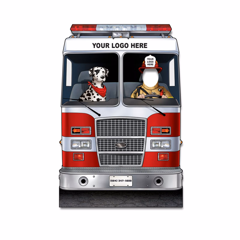 Fire Engine w/ Dalmatian Photo Prop