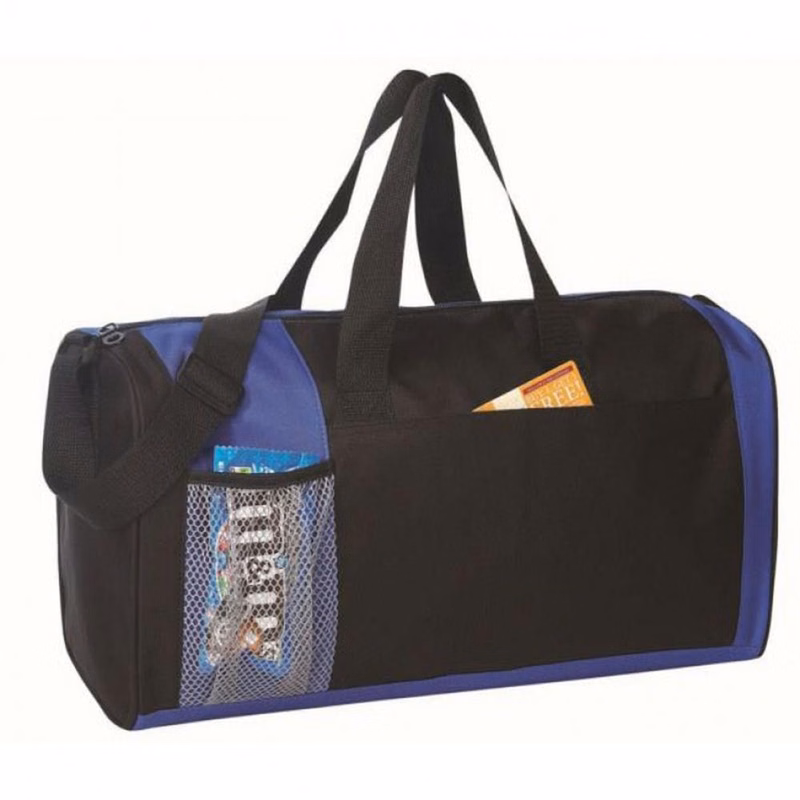 Poly Duffel Bags - Black w/ Royal 19"