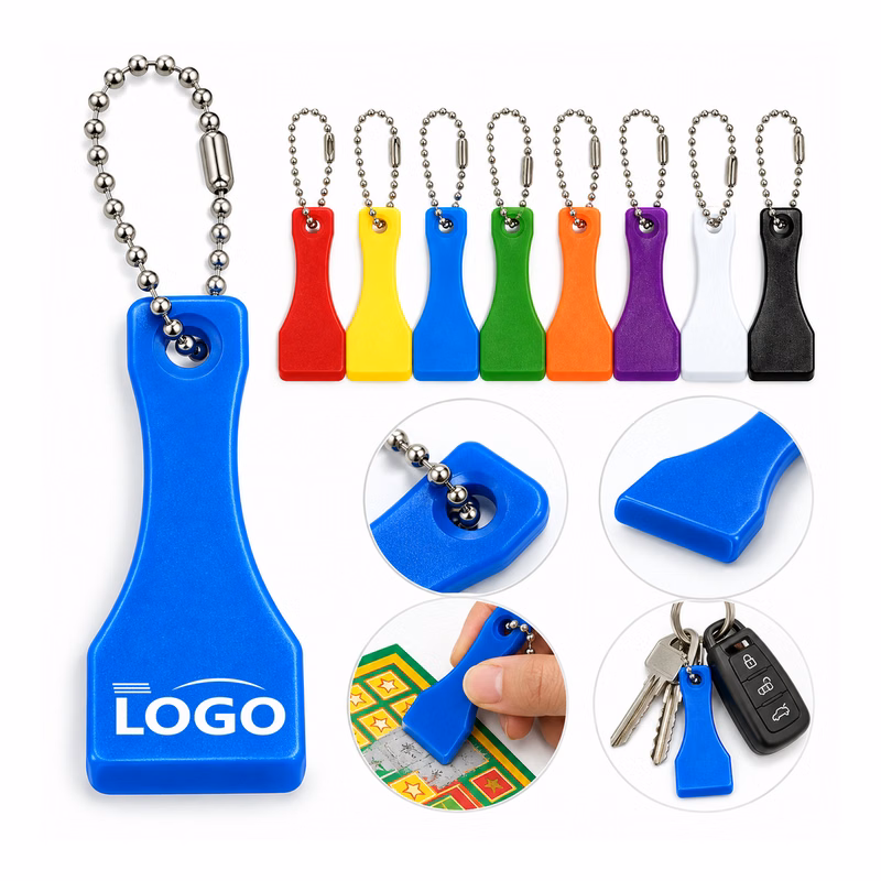 Compact Plastic Ticket Scratcher Key Chain