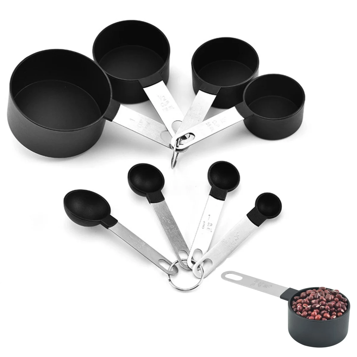 8-piece Stainless Steel Measuring Cup And Measuring Spoon Set 1