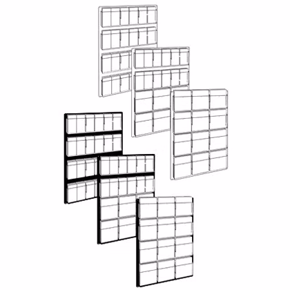 Wall Mount Adjustable for 12-24 Pockets, Clear Back