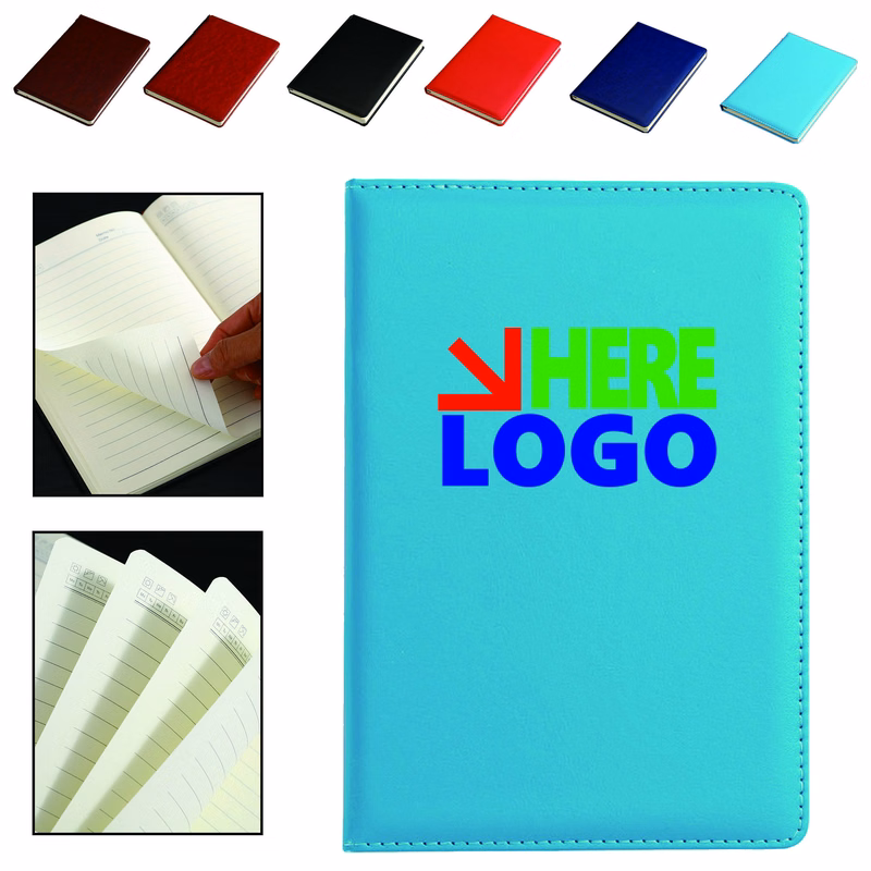 MOQ50 Portable A5 PU Leather Notebook Full Color
