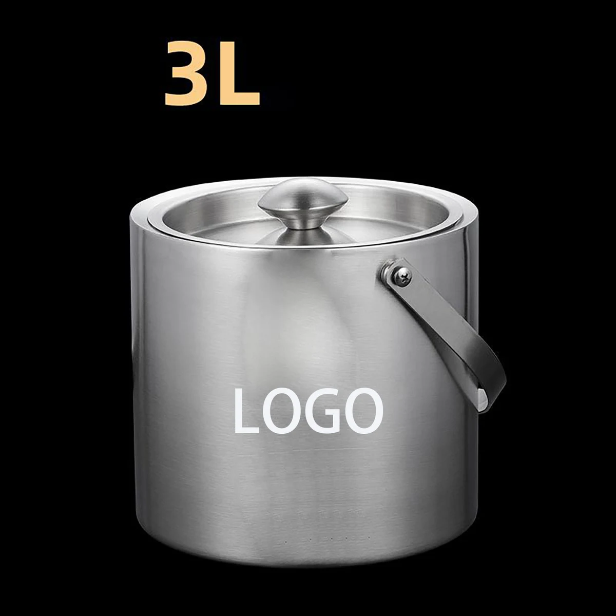 Stainless Steel Insulated Ice Bucket for Parties Events Gatherings - 6.5H x 7.5W Inches 1
