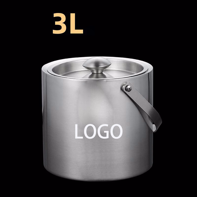 Stainless Steel Insulated Ice Bucket for Parties Events Gatherings - 6.5H x 7.5W Inches