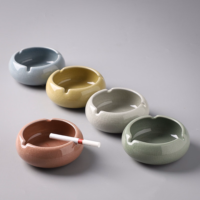 Ceramic Desktop Ashtray for Home Office Bar Gift