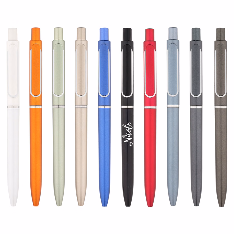 Plastic Metallic Color Retractable Ballpoint Pen