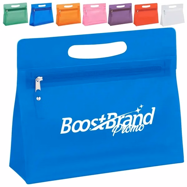 Custom Clear PVC 10-Inch Travel Toiletry Bag with Handle and Zipper — Personal Care