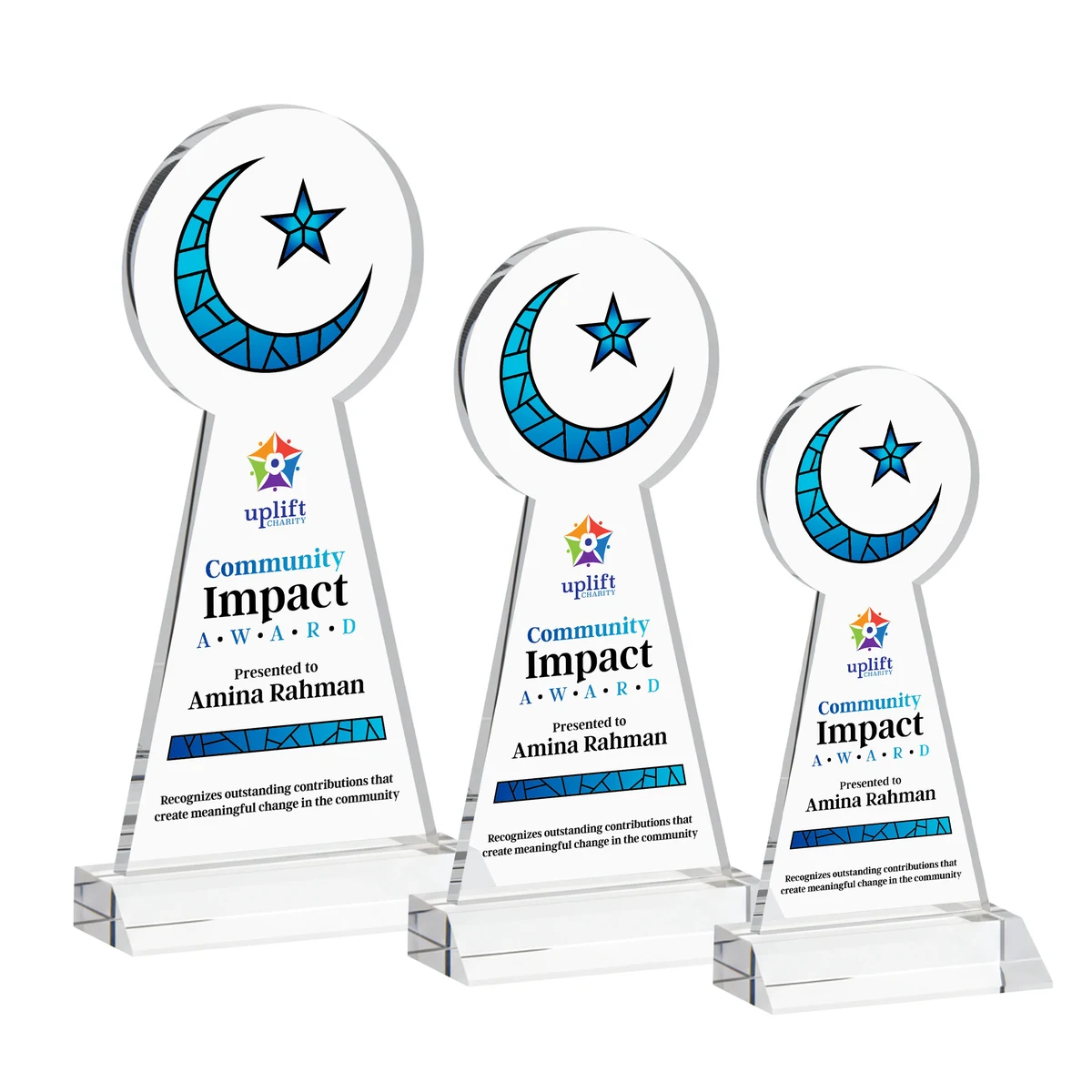 Crescent & Star VividPrint™ Award - Clear 1