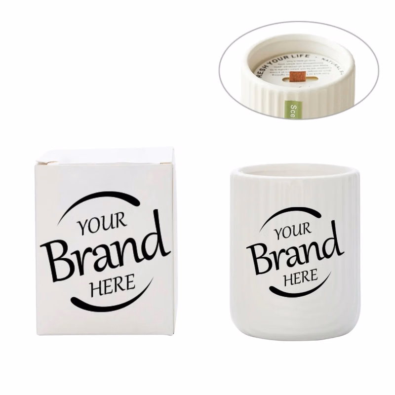 Ceramic Cup Aromatherapy Candle U Stripe