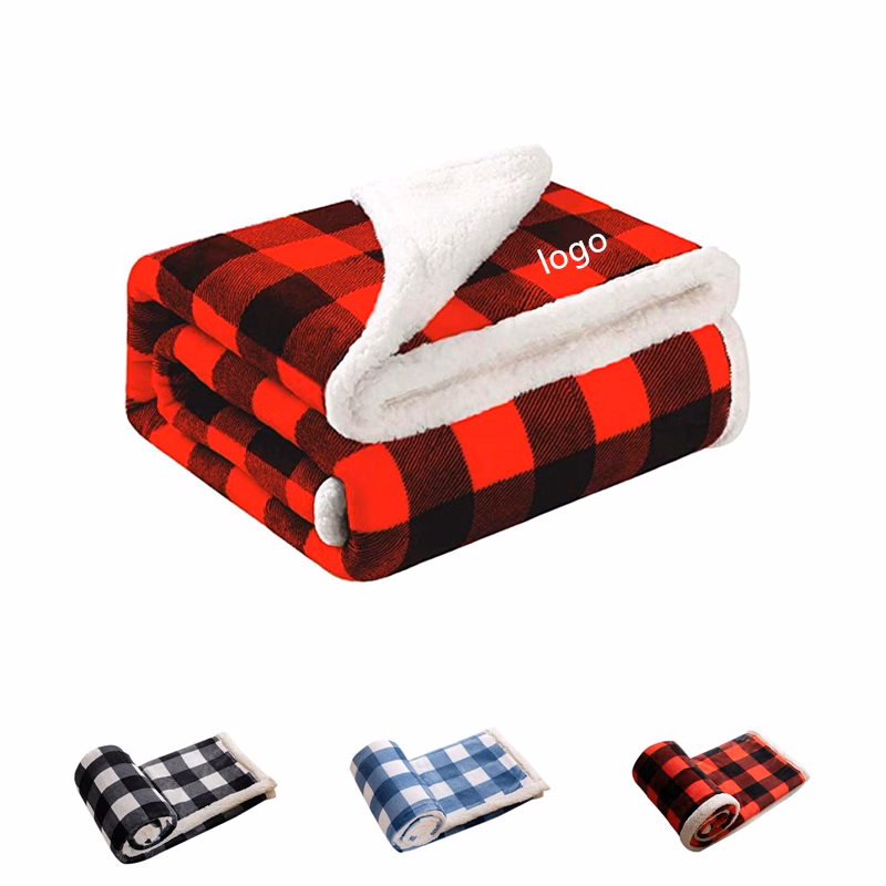 Double-Sided Sherpa Fleece Throw Plush Blanket