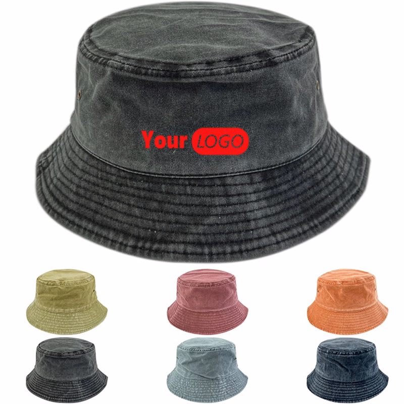 Denim Washed Cotton Bucket Hat