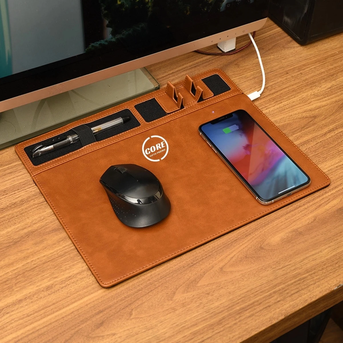 Wireless Charging Mouse Pad Charger With USB 1