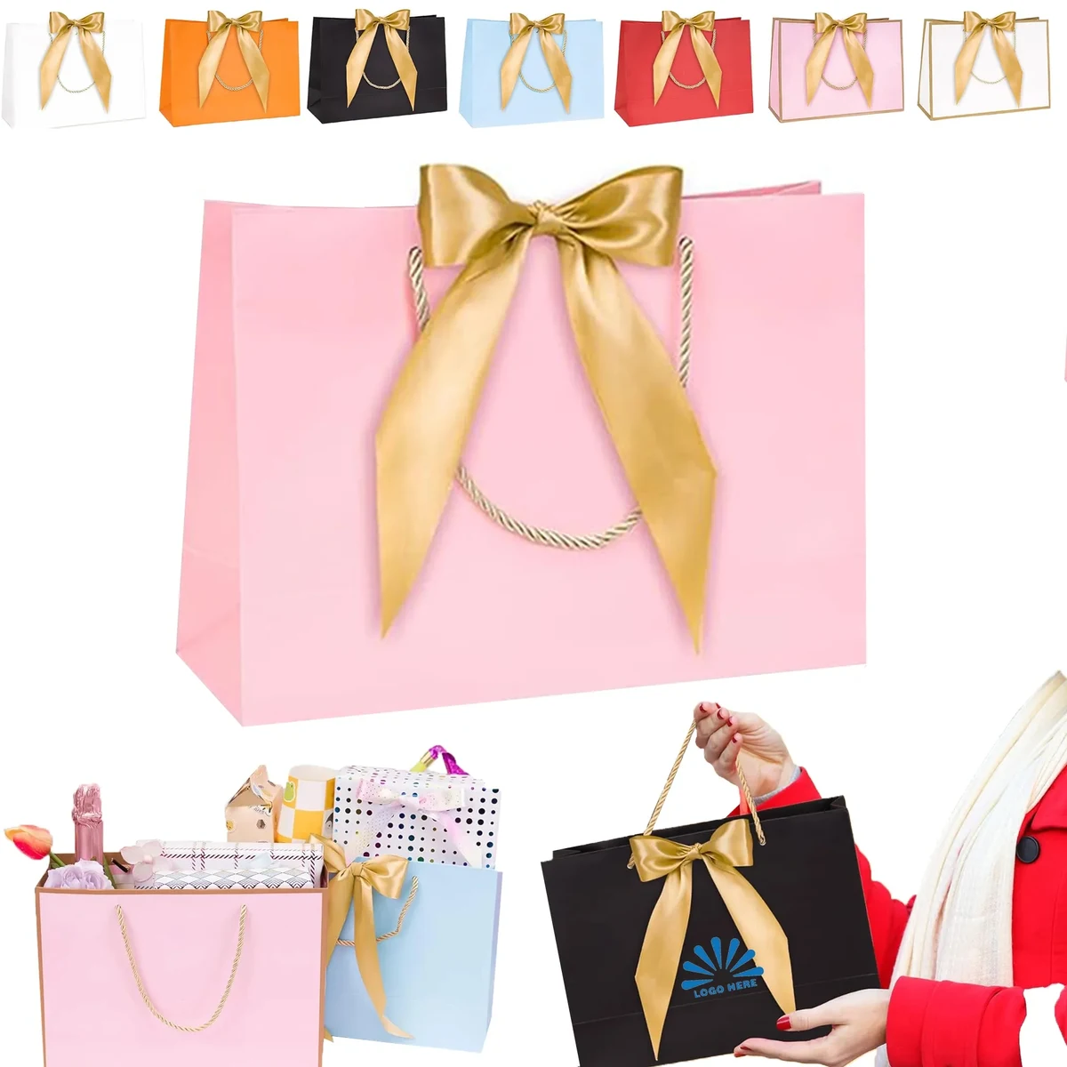 MOQ20 Hand Gift Holiday Bag Bow 1