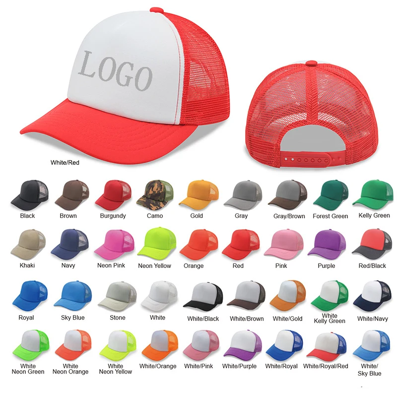 5 Panels Foam Trucker Caps W/ Mesh Back 1