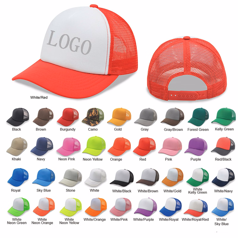 5 Panels Foam Trucker Caps W/ Mesh Back
