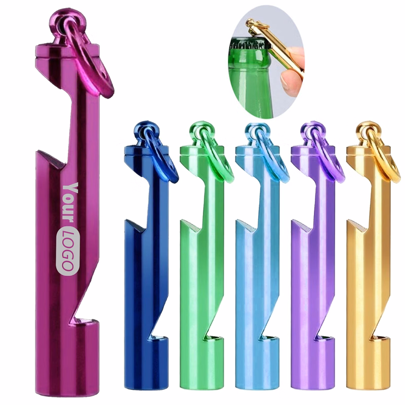 Brass Durable Bottle Opener And Whistle Keychain For Use