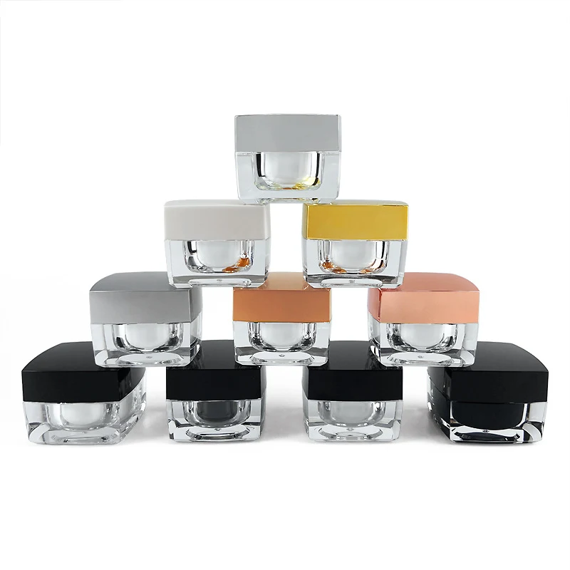 Acrylic Square Cosmetic Jar Set 1