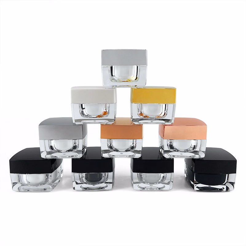 Acrylic Square Cosmetic Jar Set
