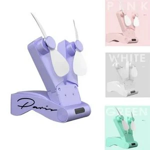 Dual-head Rechargeable Portable Foldable Mini Fan 1
