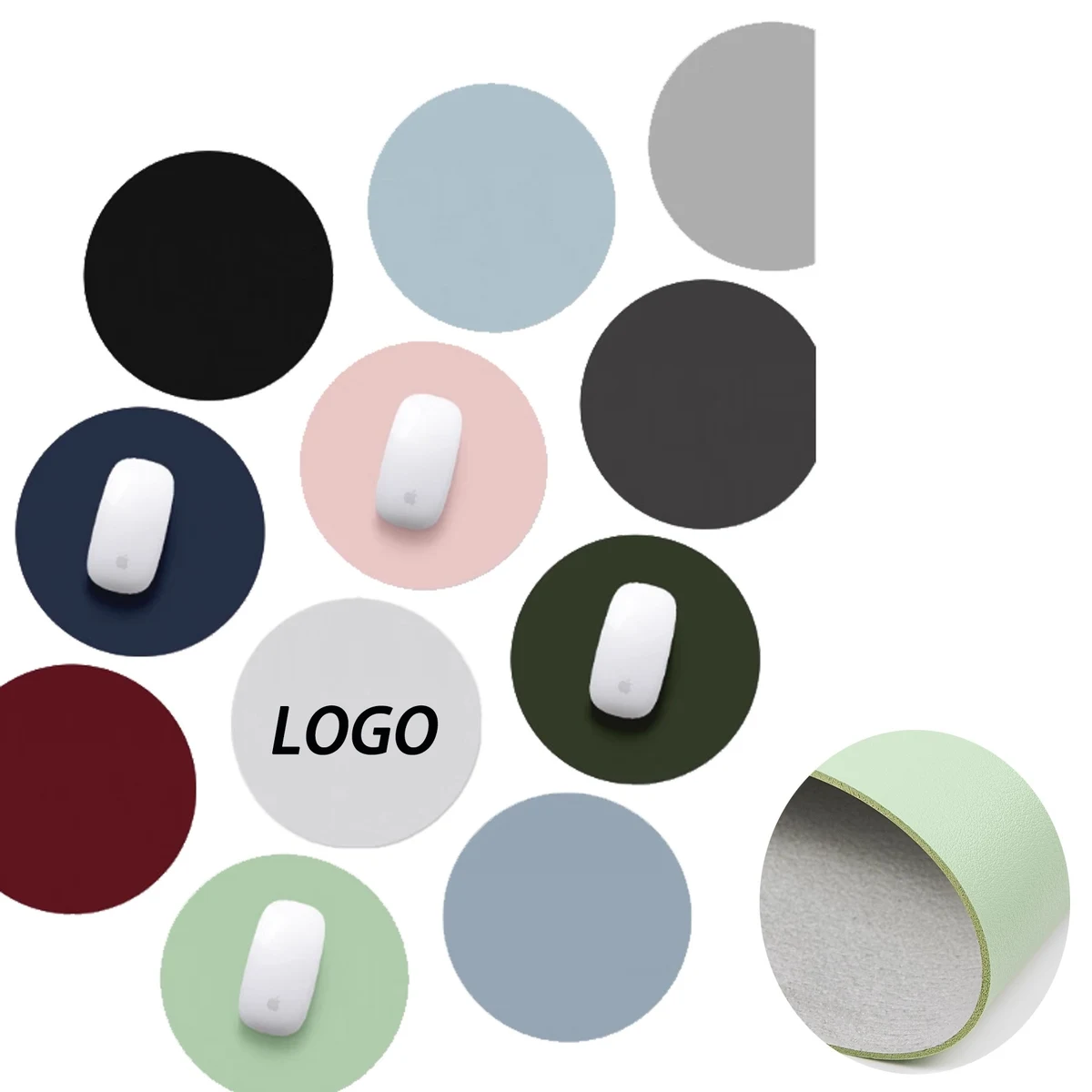 Mouse Pad Solid Color Non-Slip Computer Desk Pad Leather 1