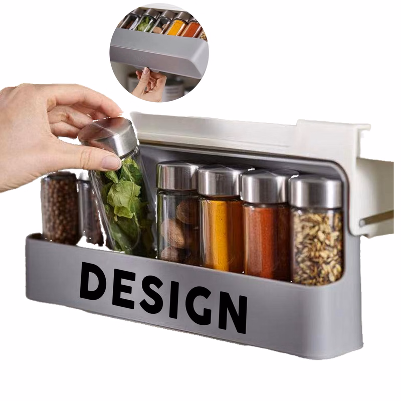 MOQ 50 Kitchen Spice Rack No Drill Storage Organizer Custom Logo