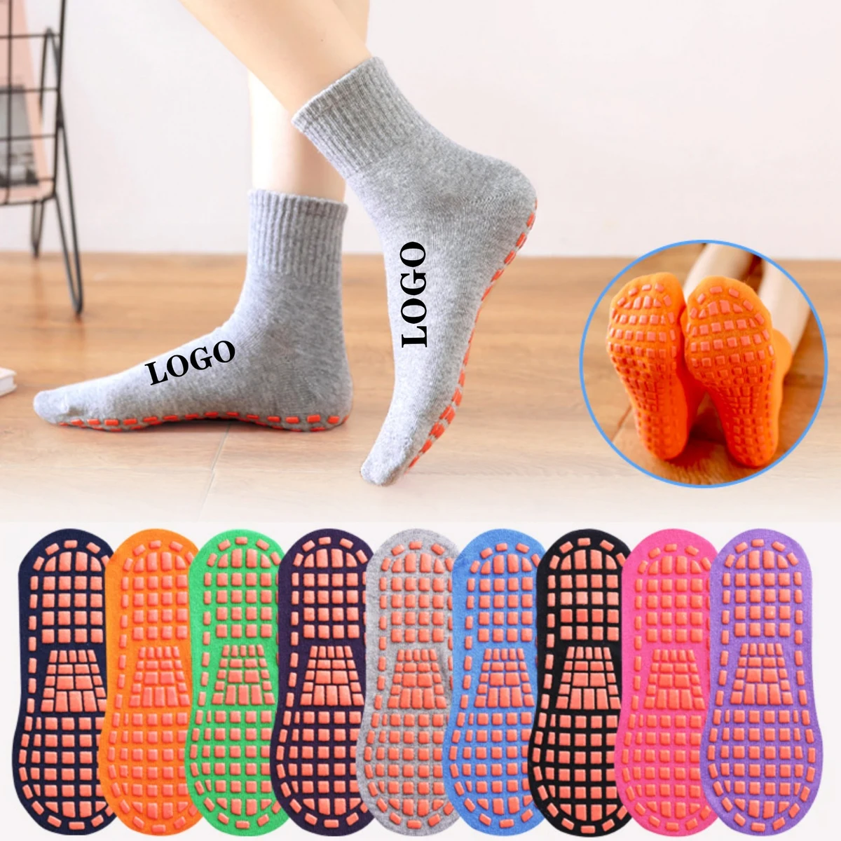 Adult Mid-Tube Non-Slip Floor Socks 1