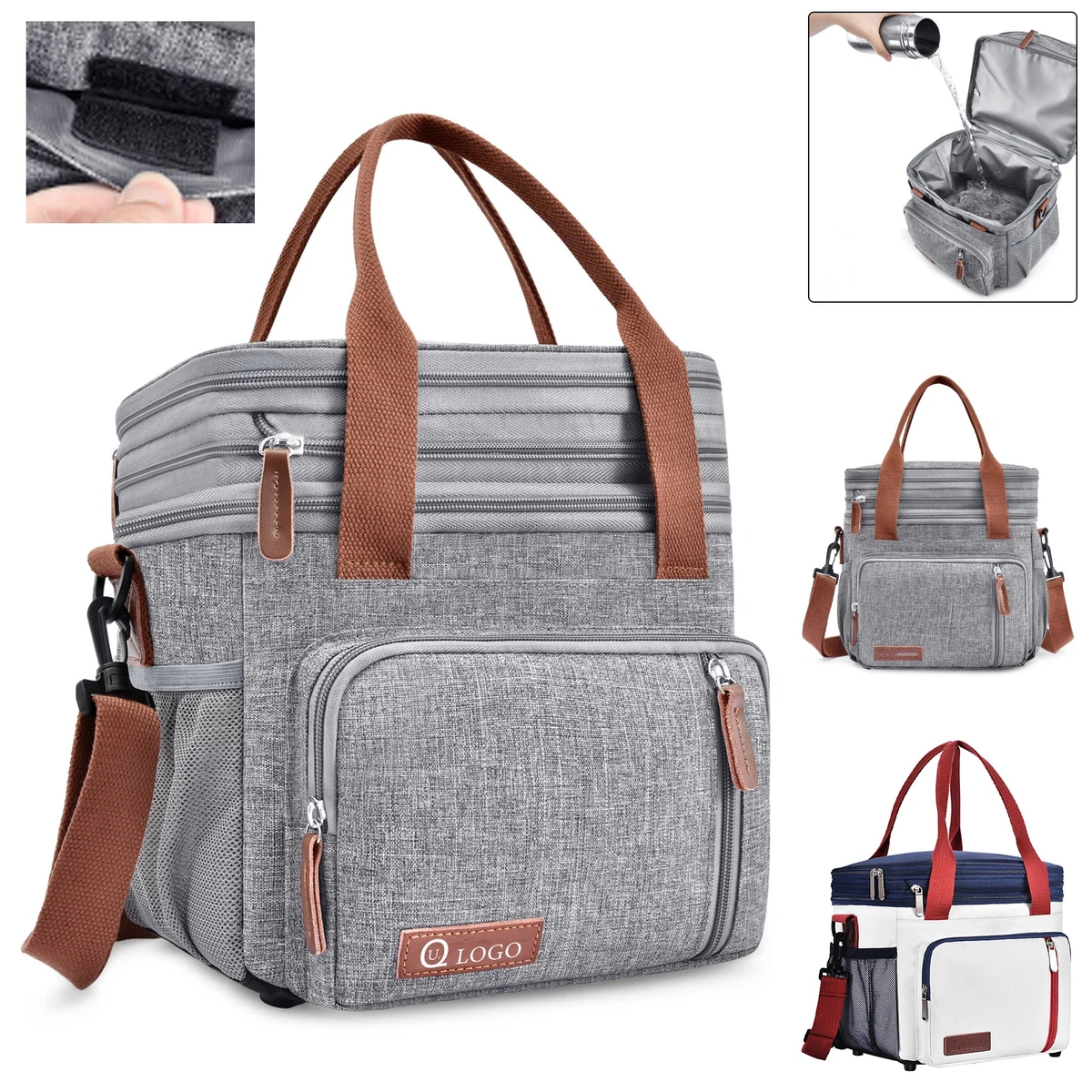 Multipurpose Double Layer Lunch Cooler Bag W/ Side Pockets 1