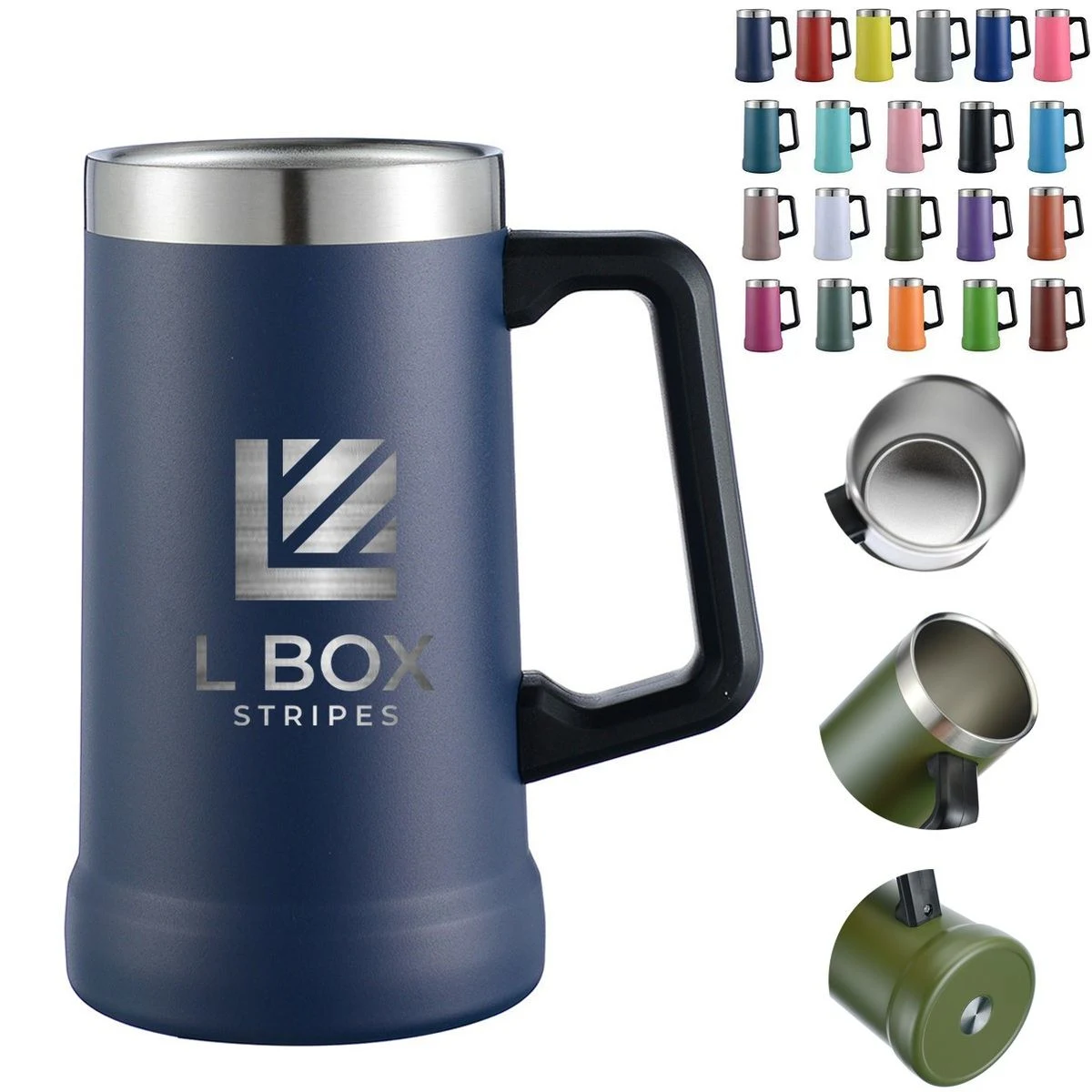 24 Oz Classic Stainless Steel Beer Stein 1