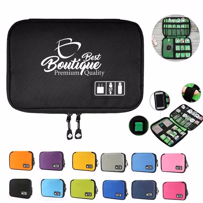 Custom Portable Reusable Travel Cable Organizer Bags Case