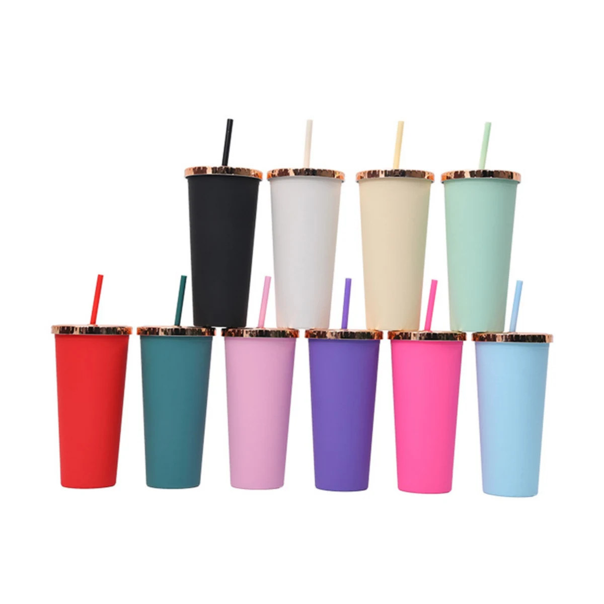 24 oz Flat Cap Straw Cup 1