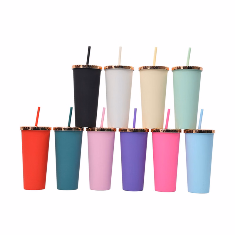 24 oz Flat Cap Straw Cup