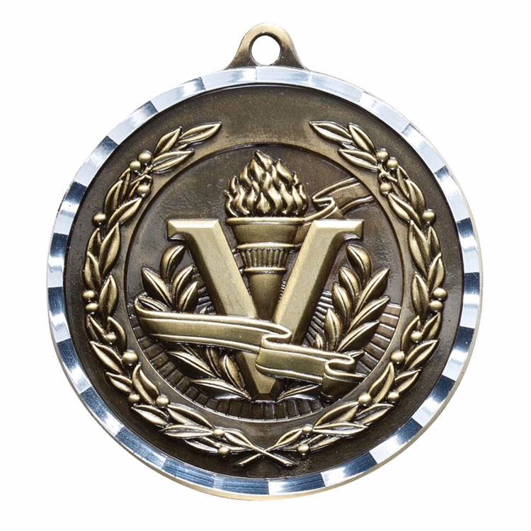 2" Gold Victory Diamond Cut Medal