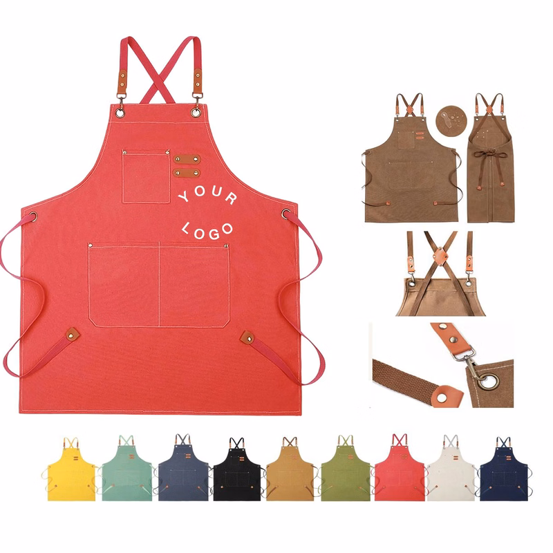 Adjustable Canvas Apron with Logo Area