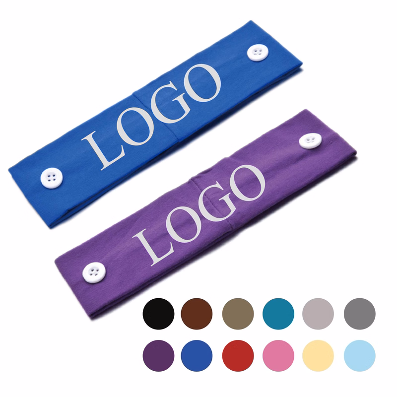 Elastic Fitness Headband with Adjustable Buttons
