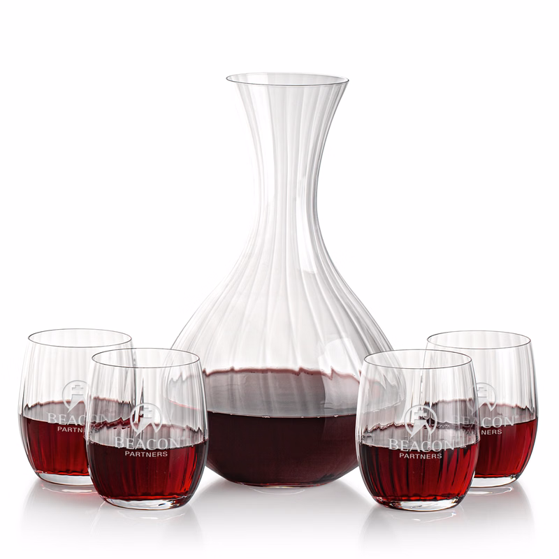 Amerling Carafe & Stemless Wine