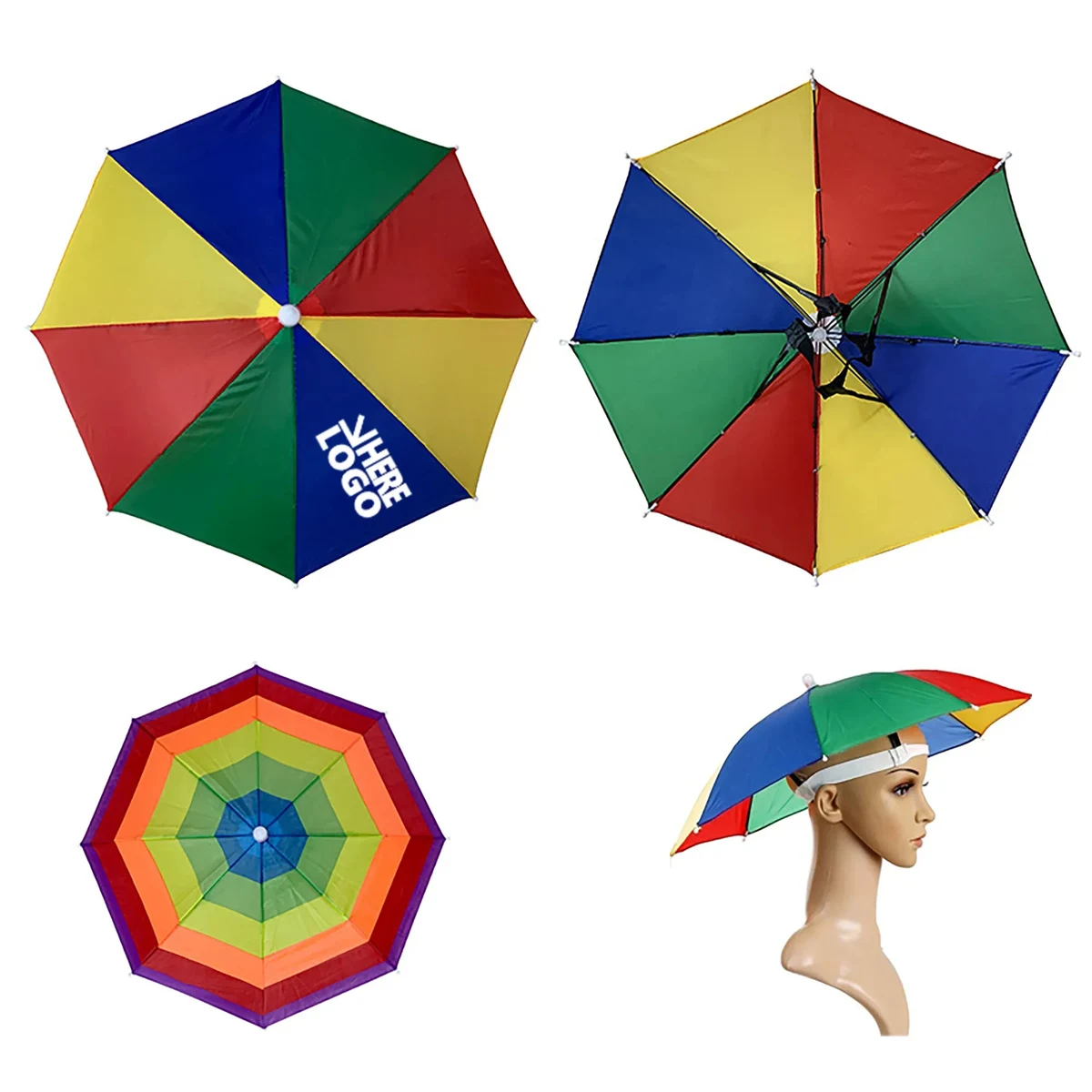 20.5 Diameter Adjustable Sun-rain Umbrella Hat 1