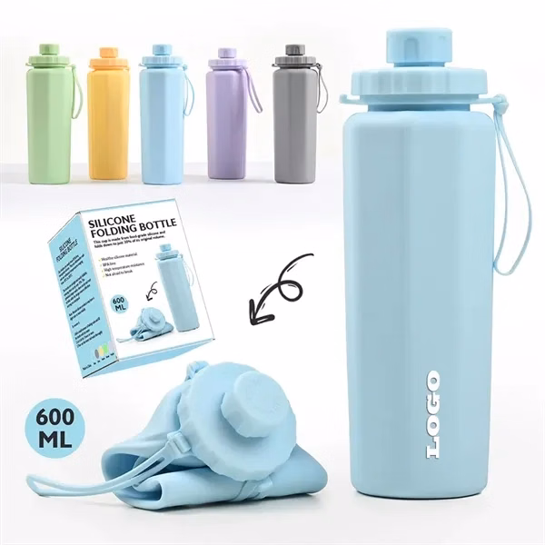 Collapsible Silicone Water Bottle For Travel Hiking Gym